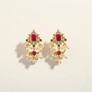 Gold Coated Traditional Stud Earrings