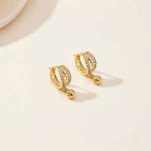 American Diamond Huggie Earrings