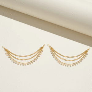 Multi Layer Gold Plated Pearl Chain Earrings